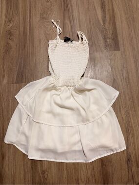 Kids White Tiered Summer Dress